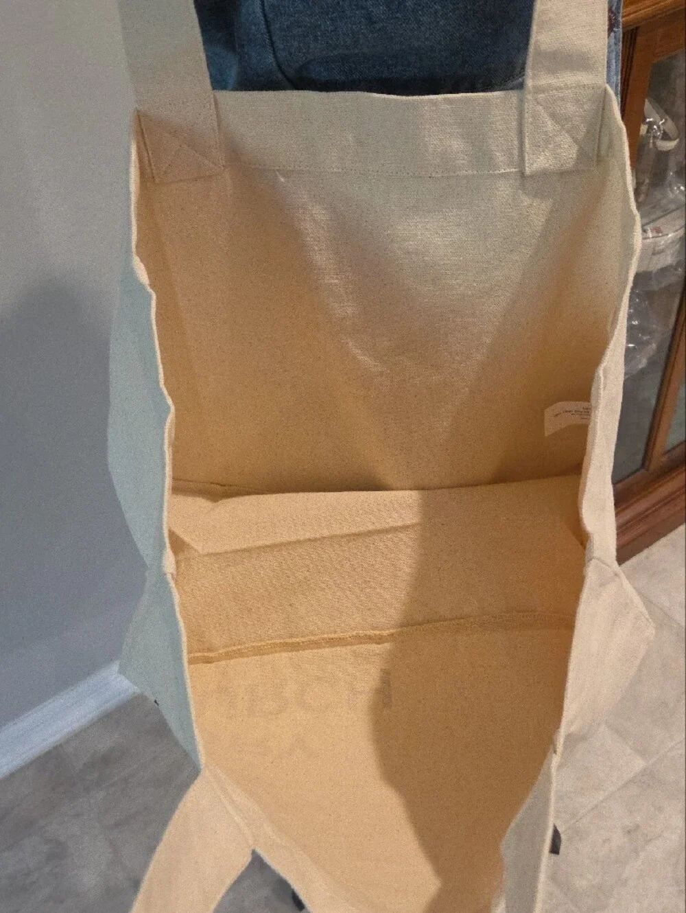 Tory Burch Beige Canvas Logo Tote Size Large